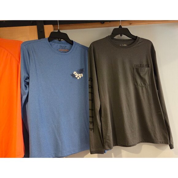 Lot of 4 Fishing Shirts Size S M & XL Realtree Salt Life Long Sleeve Graphics - Picture 4 of 16